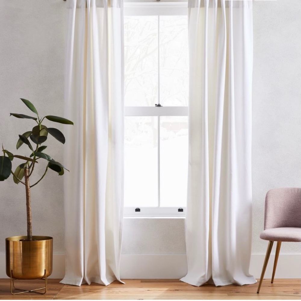 WEST ELM Cotton Canvas Curtains (2)